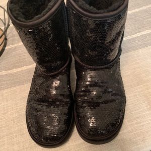 Black sequin UGGs.